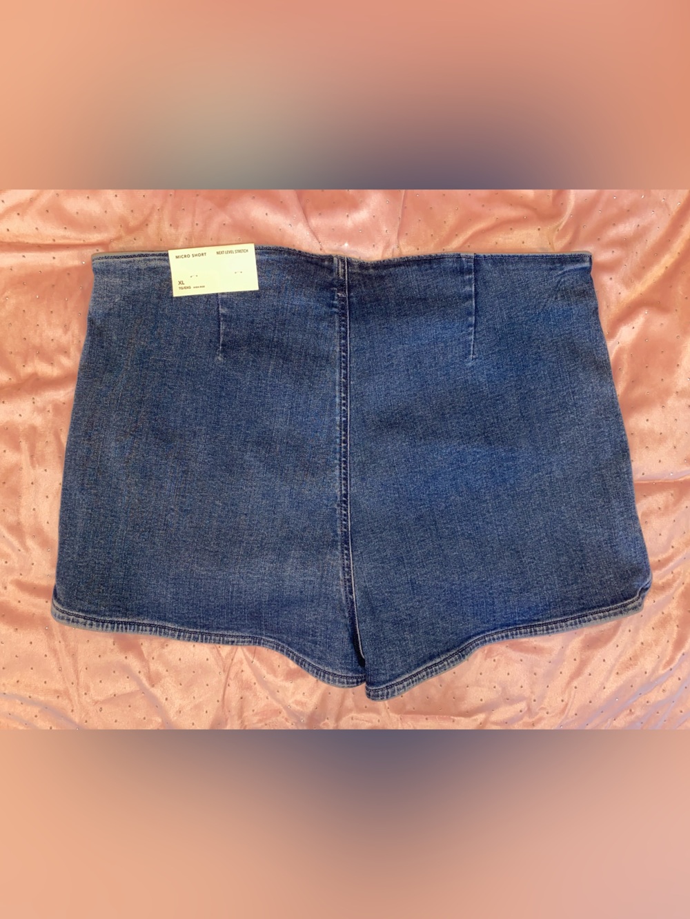American Eagle Blue Denim Micro Shorts with Front Pockets - Picture 3 of 5